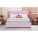 Latitude Run® Bed w/ 4 Drawers Upholstered/Velvet, Solid Wood in Pink | 43.5 H x 84.75 W x 64.75 D in | Wayfair BDEB714EF86846D29946858D98D2292F
