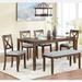 Gracie Oaks Dining Set w/ Bench Dining Table w/ Bench Farmhouse Table & Bench Set Dining Table Set in Brown | Wayfair