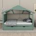 Harper Orchard Shakira House Beds Storage Bed Wood in Brown/Green | 61.1 H x 56.1 W x 78.7 D in | Wayfair 5D3E31C27EBE4182976DB3BCDF75E564