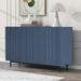 Red Barrel Studio® Wave Pattern Storage Cabinet w/ 2 Doors & 2 Drawers in Blue | Wayfair 0327370E582F446AB67E72CF658AD87C