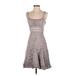 Floreat Casual Dress - A-Line Square Sleeveless: Gray Dresses - Women's Size 2