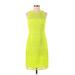 J.Crew Collection Casual Dress - Sheath Crew Neck Sleeveless: Green Solid Dresses - Women's Size 4