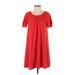 TeXTURE & THREAD Madewell Casual Dress - Popover: Red Solid Dresses - Women's Size X-Small