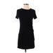 Alya Casual Dress - Mini High Neck Short sleeves: Black Solid Dresses - Women's Size 2X-Small