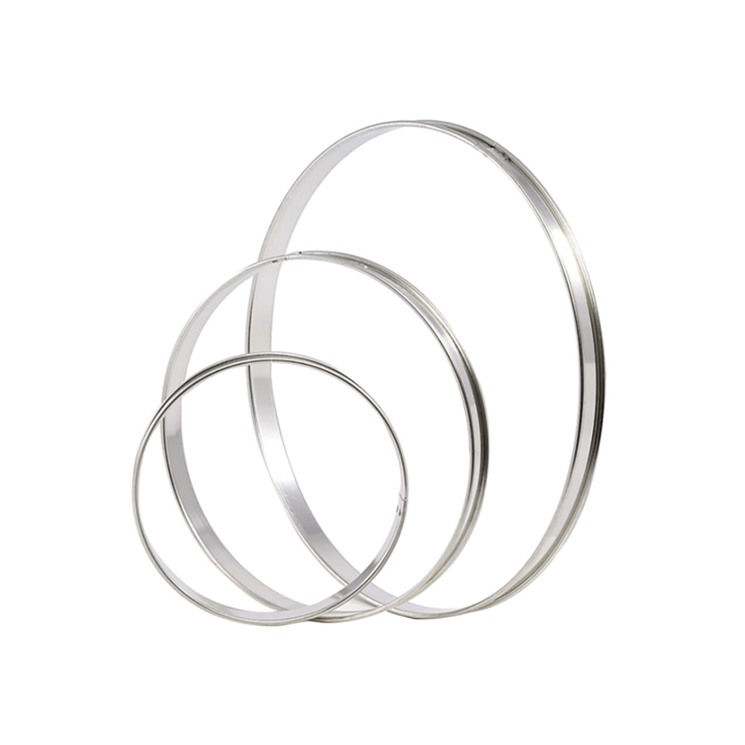 Matfer Bourgeat 371707 3 1/2" Round Tart Ring - Stainless Steel, Pack of 6