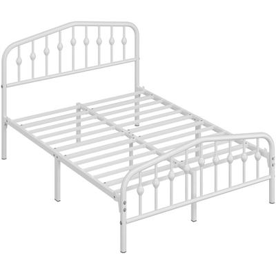 Yaheetech - Bettrahmen 140 x 200 cm, Vintage Metallbett mit kronenförmigem Kopfteil, Stabiles Image