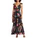 Miah Floral Tiered Ruffle Gown