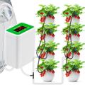 Automatic Watering System USB Power Automatic Drip Irrigation Kit 8 Drop Arrow Holiday Plant Watering Devices for Indoor Potted Plants LED Display DIY Automatic Plant Waterer Gift for Gardening Lovers