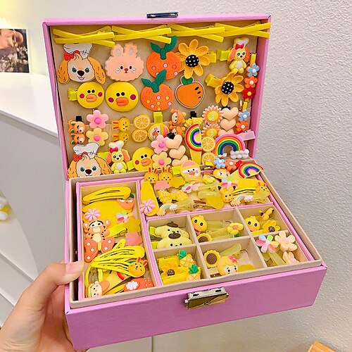Koreanische Version des rosafarbenen Haarschmuck-Geschenkbox-Sets für Kinder, Mädchen-Prinzessin-Haarkarte, Mädchen-Kopfbedeckung, Babyschmuck, Geburtstag Image