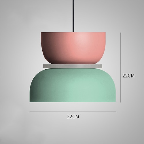 Nordische moderne Pendelleuchte, kreative Macaron-Farbe, Scheunen-Design, Mid-Century-Hängeleuchte mit Aluminiumschirm, Vintage-Industrie-Kronleuchter, Schlafzimmer, bunte Decken-Pendelleuchten, Image