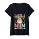 Damen Beste Hamster-Mama aller Zeiten, Groovy Hammy T-Shirt mit V-Ausschnitt