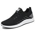 Per uomo Scarpe da ginnastica Scarpe da corsa Flyknit Traspirante Indossabile Leggero Comodo Corsa All'aperto Punta tonda Gomma PVC A maglia Primavera Autunno Nero Nero / Rosso