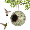 casa colibrì nido per uccelli intrecciato a mano per appendere all'aperto, piccole casette per uccelli in erba per esterni, capanna per uccelli in fibra naturale tasca appollaiata per fringuello canarino cinciallegra