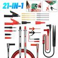 21 in 1 Multimeter Test Lead Kit Electrical Alligator Clip Test Probe Plug Set