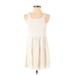 O'Neill Casual Dress - Mini Scoop Neck Sleeveless: Ivory Solid Dresses - Women's Size Small