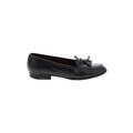 Etienne Aigner Flats: Loafers Chunky Heel Casual Black Solid Shoes - Women's Size 7 1/2 - Almond Toe