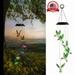 Hummingbird Solar Wind Chimes Hummingbird Gift Outdoor Wind Chimes Solar Lights Color Changing Solar Night Lights Gifts for Mom Grandma Memorial Wind Chimes Christmas Decoration