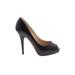 Jimmy Choo Heels: Slip-on Stilleto Minimalist Black Solid Shoes - Women's Size 36.5 - Almond Toe