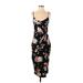Nine Britton Casual Dress - Midi: Black Floral Dresses - Women's Size Small