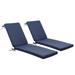 Pellebant 2 Pack Outdoor Chaise Lounge Cushion in Navy Blue