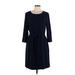 Talbots Casual Dress - Midi: Blue Solid Dresses - New - Women's Size 10