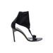Manolo Blahnik Heels: Black Solid Shoes - Women's Size 39 - Open Toe