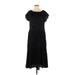 Ines de la Fressange for Uniqlo Casual Dress - A-Line Scoop Neck Short sleeves: Black Solid Dresses - New - Women's Size X-Small