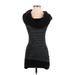 Guess Casual Dress - Mini Cowl Neck Short sleeves: Black Color Block Dresses - Women's Size Small