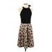 Ouges Casual Dress - A-Line Crew Neck Sleeveless: Brown Leopard Print Dresses - Women's Size Small