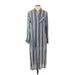 Express Casual Dress - Shirtdress: Gray Dresses - Women's Size Small Petite