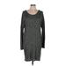 Alya Casual Dress - Sweater Dress Scoop Neck Long sleeves: Gray Color Block Dresses - Women's Size Medium