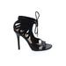 Wild Diva Heels: Black Print Shoes - Women's Size 7 1/2 - Open Toe