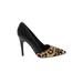 Guess Heels: Slip-on Stiletto Cocktail Party Black Leopard Print Shoes - Women's Size 7 1/2 - Pointed Toe