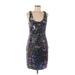 Boston Proper Cocktail Dress - Party Scoop Neck Sleeveless: Purple Solid Dresses - Women's Size 6