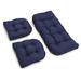 U-Shaped Solid Spun Polyester Tufted Settee Cushion Set Azul - Set of 3