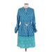 Meadow Rue Casual Dress - Popover: Blue Paisley Dresses - Women's Size 8