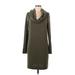 Michael Stars Casual Dress - Sweater Dress Cowl Neck Long sleeves: Gray Solid Dresses - Women's Size Medium