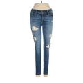 American Eagle Outfitters Jeggings - Mid/Reg Rise Skinny Leg Boyfriend: Blue Bottoms - Women's Size 2 - Sandwash