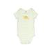 Carter's Short Sleeve Onesie: Yellow Stripes Bottoms - Size 6 Month