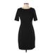 Ellen Tracy Casual Dress - Sheath: Black Solid Dresses - Women's Size 4