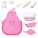 Womail 10PCS Kids Apron and Chef Hat Set Kids Chef Costume for Boys Girls Baking holiday gifts On clearance