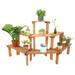 Bomrokson 3-Tier Meranti Wood Indoor/Outdoor Plant Stand with Teak Oil Finish - 5.75 Feet Wide