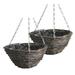 Indoor Hanging Planter 2 PCS Rattan Flower Pot Planting Basket Arrangement Semicircle Bohemia Pots Flowerpot