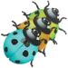 3 Pcs Wall Wrought Iron Pendant Ladybug Decoration Ornament Statue Rustic for Bedroom Garden