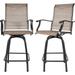 REDCAMP 2 PCS Outdoor Swivel Bar Stools Bar Height Patio Tall Chairs with High Back and Armrest for Backyard Lawn Poolside All-Weather Resistant