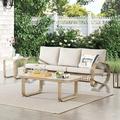 salable Furniture Outdoor Sectional Conversation Sofa Set Collection 5-Piece Aluminum Cushioned Chair Set Patio Furniture for Indoor/Outdoor Use (Coffee Table + Loveseat)