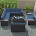 Popular Outdoor Patio Furniture Set 14 Pieces Outdoor Furniture All Weather Patio Sectional Sofa PE Wicker Modular Conversation Sets with Coffee Table 12 Chairs & Seat Clips(Sand)