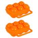NUOLUX 2pcs Outdoor Portable Egg Storage Box Picnic Portable Egg Holder (Orange)