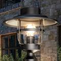 Luxury Farmhouse Outdoor Post Light 12 H x 11 W with Industrial Style Elements Coastal Design Oil Rubbed Bronze Finish and Clear Glass UEX1083