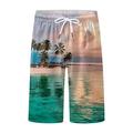 YUHAOTIN Summer Shorts Mens Summer Digital 3D Printed Shorts Elasticated Waisted Beach Pants Summer Shorts Men Long Cycling Shorts Men Padded Long
